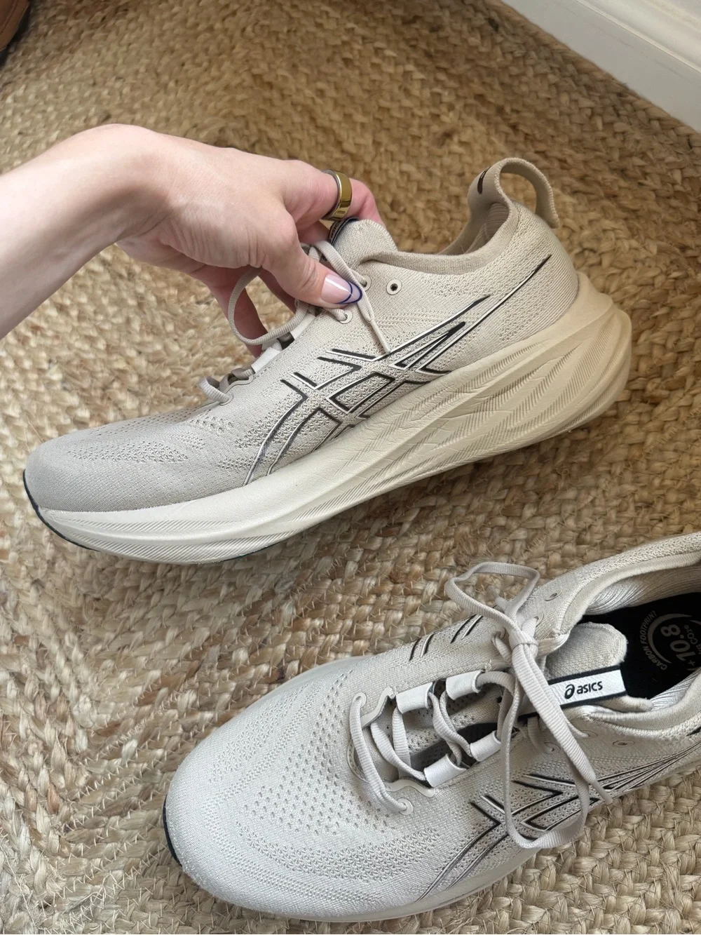 ASICS Gel Nimbus 26 Size 12 Neutral Beige Running Shoe Sneakers