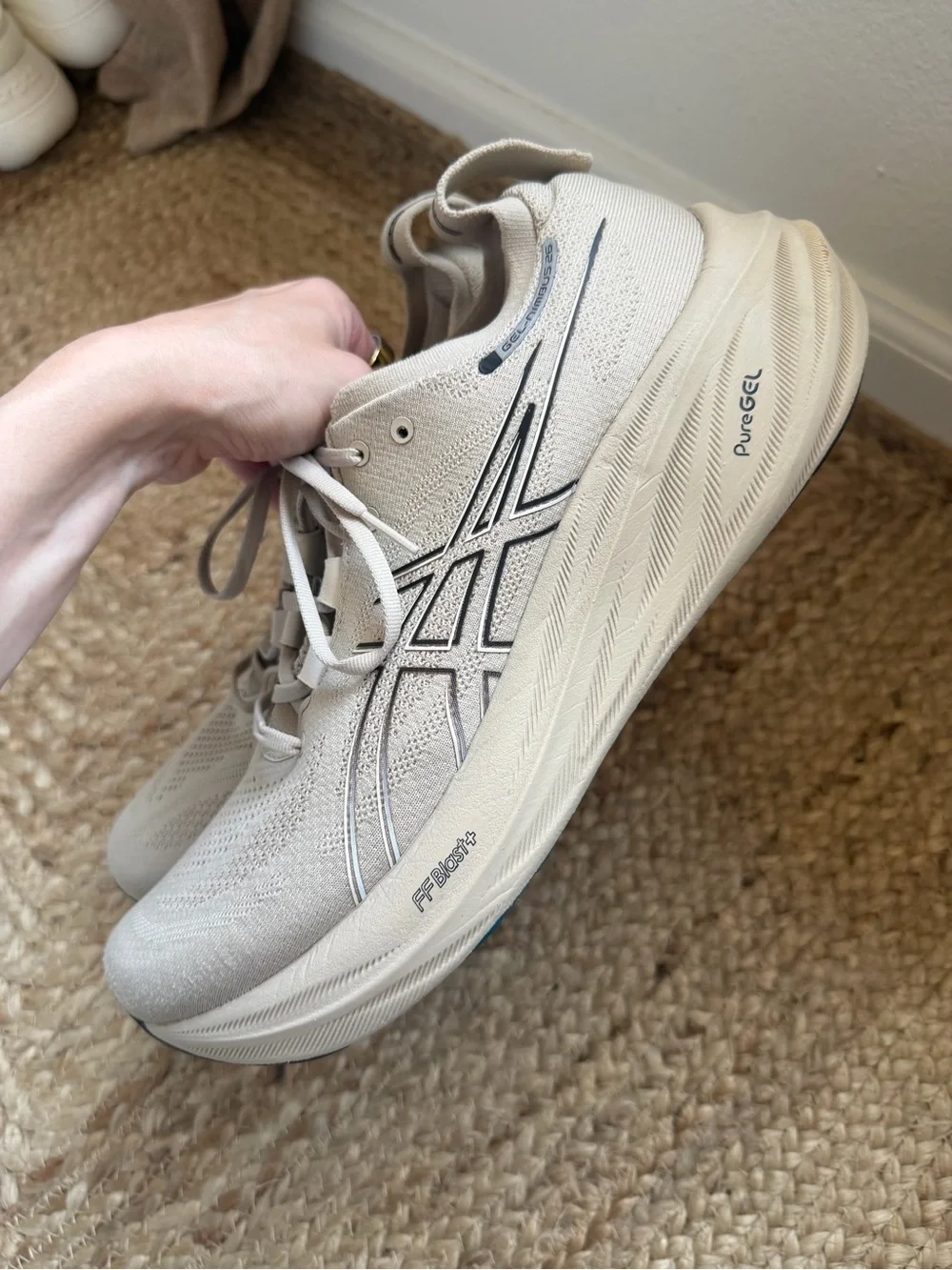 ASICS Gel Nimbus 26 Size 12 Neutral Beige Running Shoe Sneakers