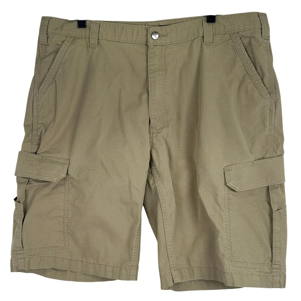 Carhartt Force Relaxed Fit Cargo Shorts Mens 42 Tan Ripstop Workwear Utility
