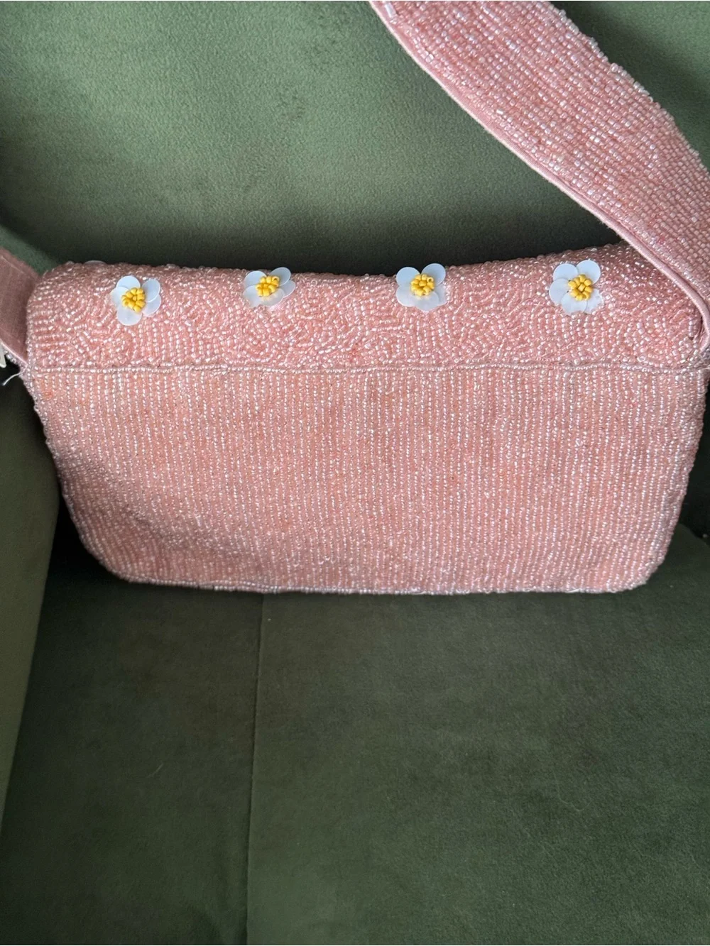Beaded Pink Floral Shoulder Bag NWT Sol and Mer