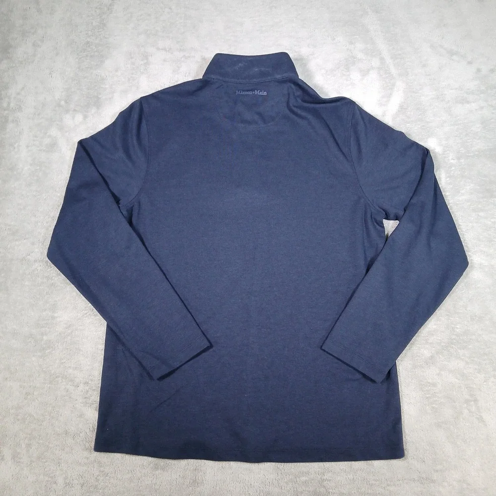 Mizzen+Main Sweater Mens Medium Navy 1/4 Zip Pullover Performance