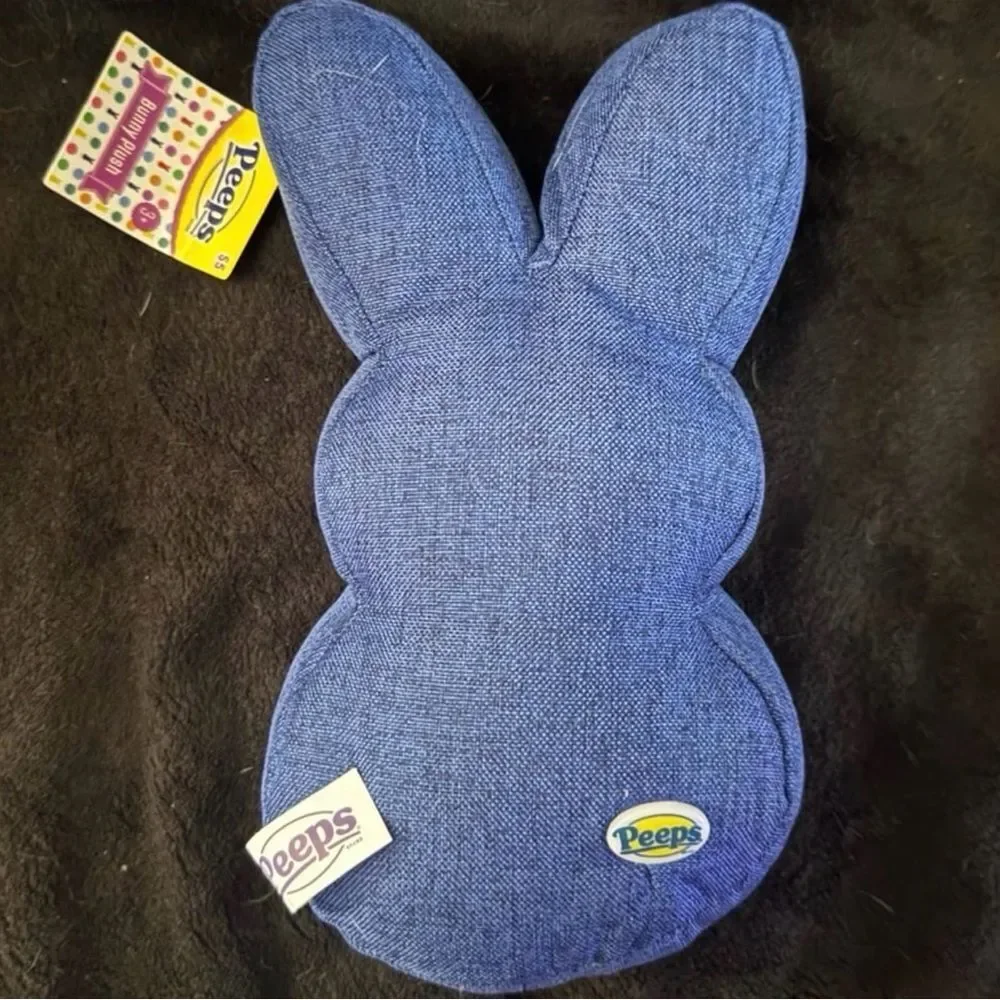 New Dark Blue Denim Retro Bunny Peep Plush