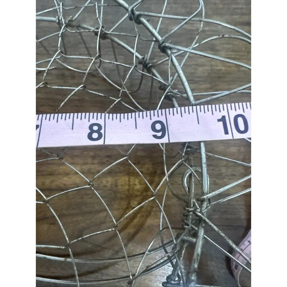 Vintage Style Wire Egg Basket Fruit Bowl Primitive Farmhouse Decor Metal Handle