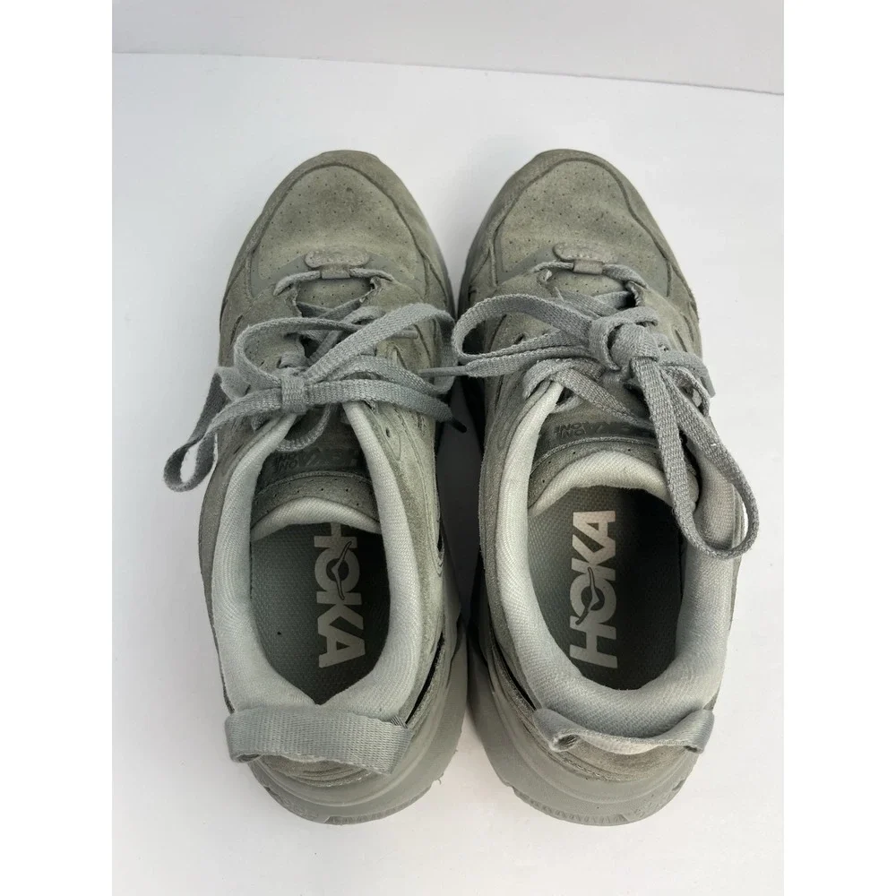 HOKA ONE ONE Clifton L Suede Gray Trail Men's 7.5 / W 8.5 Running Shoes 1122571