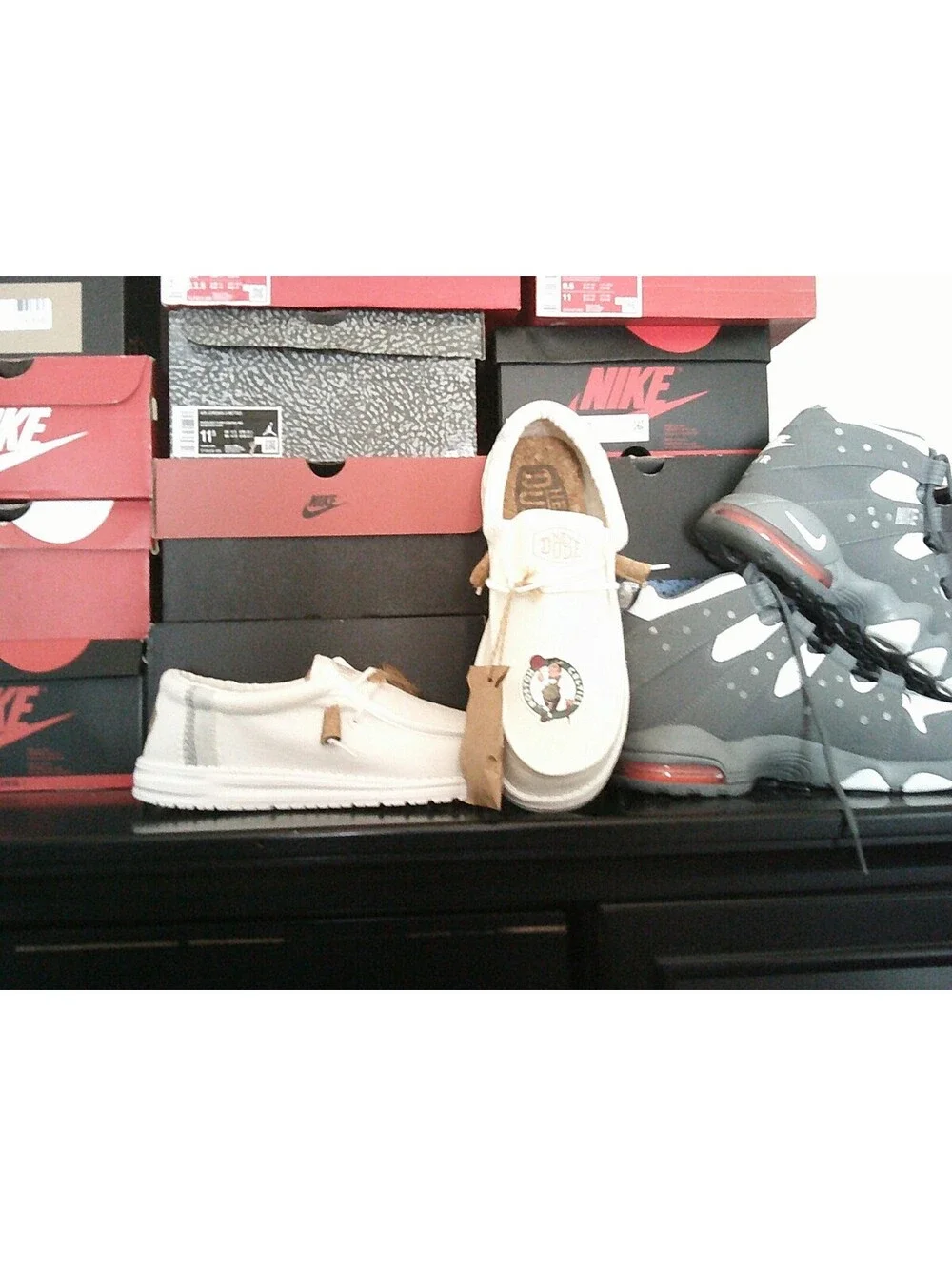 Hey Dudes Shoes Mens Size  12 Off White Boston Celtics