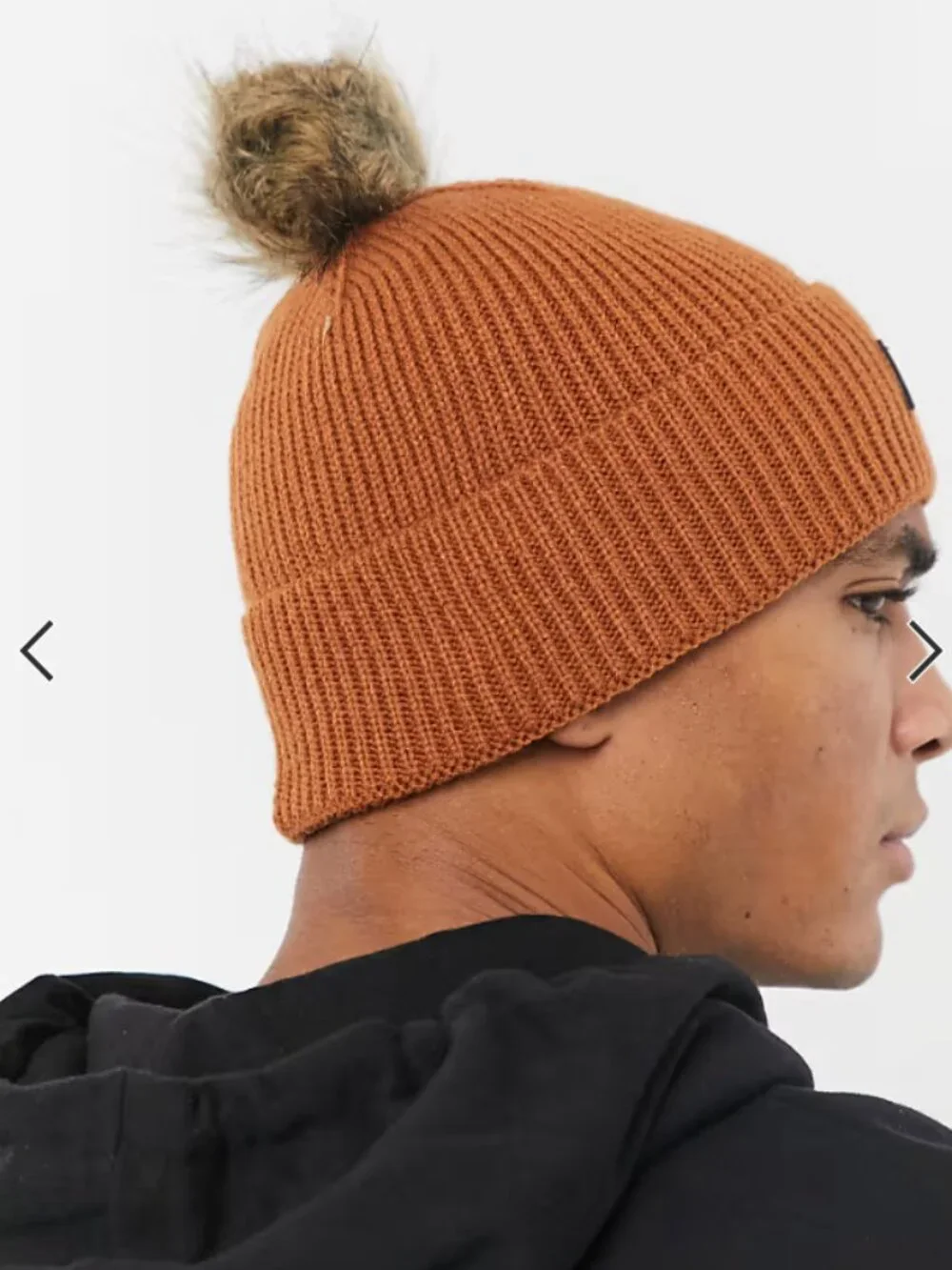 ASOS Consigned Tan Pom Pom Beanie Hat Product Code 1832246 One Size Brand New