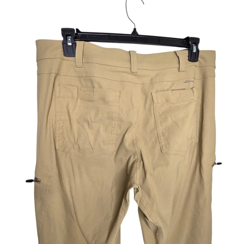 Eddie Bauer Mens Tan Nylon First Ascent Guide Pants 36x34 Cargo Hiking Outdoor