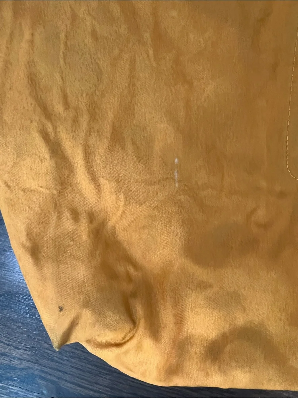 Longchamp Le Pliage Large Tote Mustard Yellow Brown Leather Foldable Bag