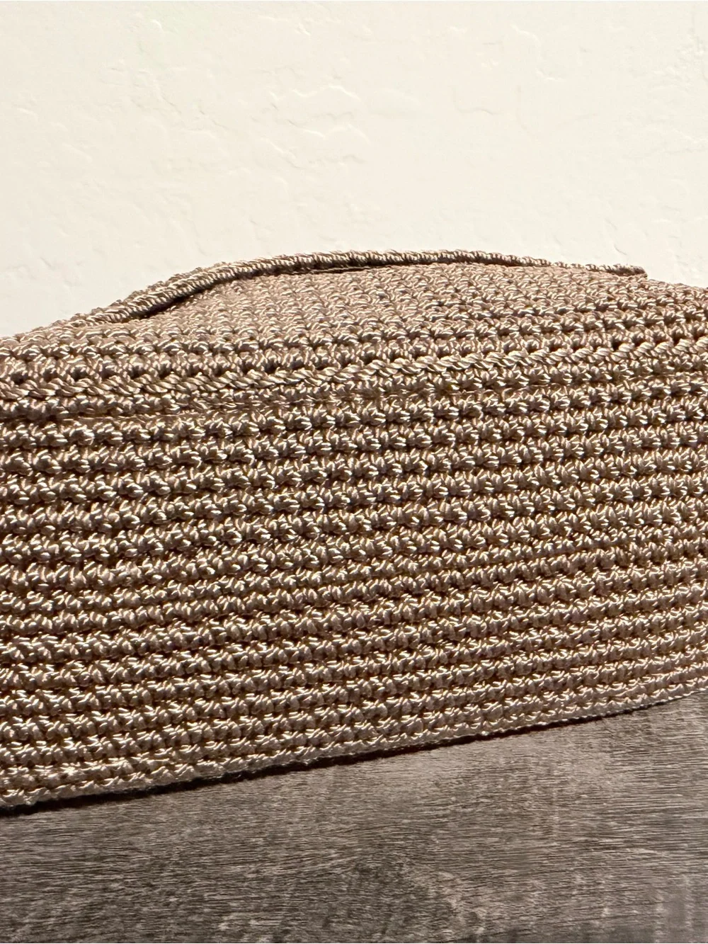 The Sak Brown Crochet Shoulder Bag with Fold-Over Flap