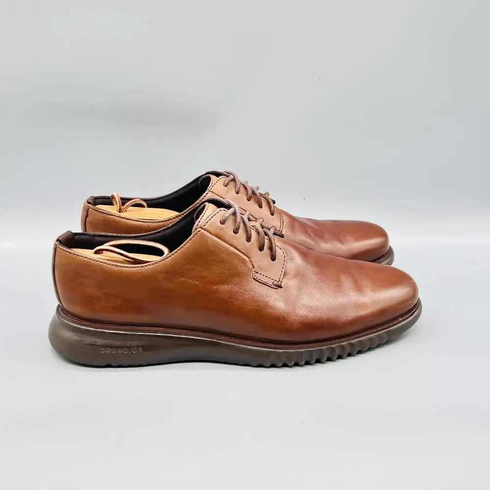 Cole Haan Shoes Mens 10.5 Brown Leather Grand OS Derby Oxford Dress Comfort