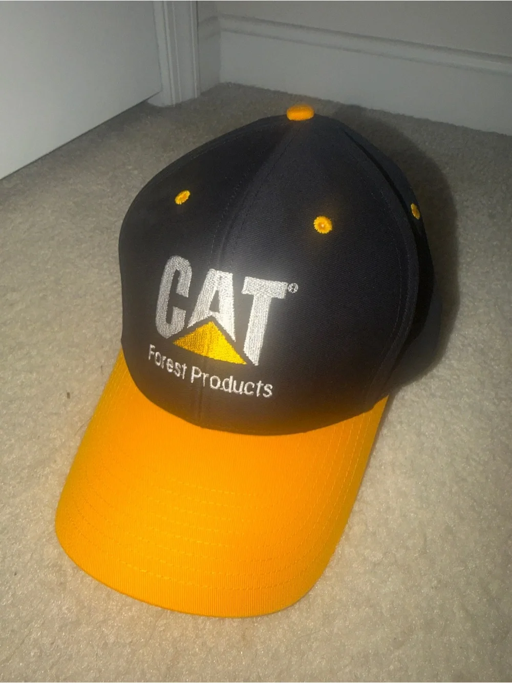 CAT Forest Products Black and Yellow Two-Tone Baseball Cap