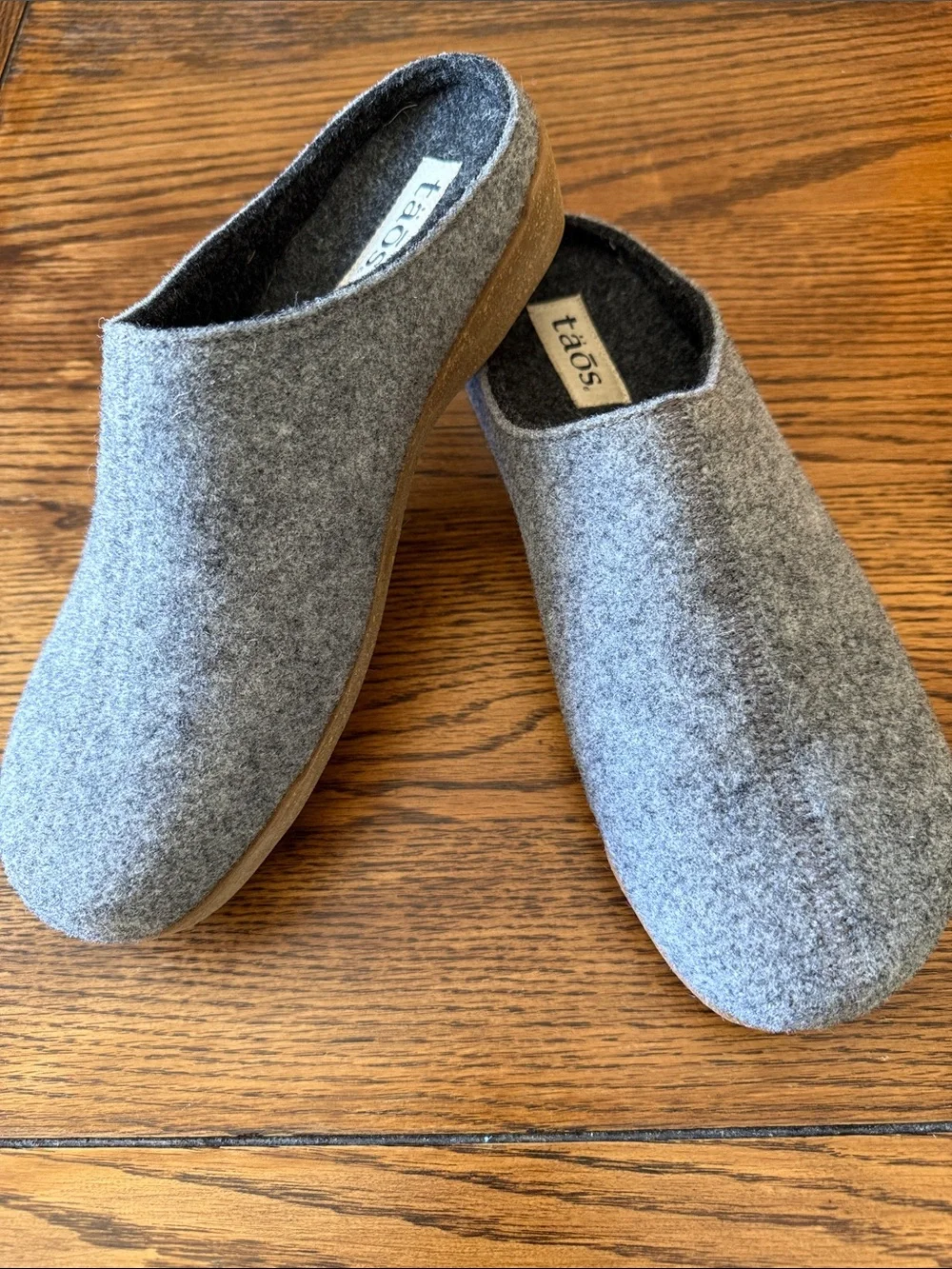 Taos Gray Wool Felt Clog Slippers Comfort  Shoes EU 42 US 11 Made in Spain