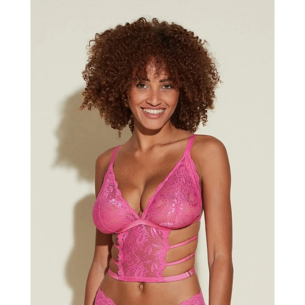 Cosabella Cropped Cami Women Medium Pink New Never Say Never Tie Me Down‎ Curvy