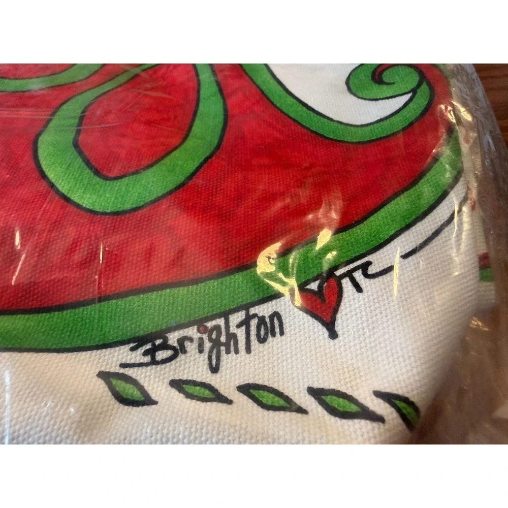 NWT Brighton Love & Joy Tote Christmas Canvas Shopper Bag Sealed