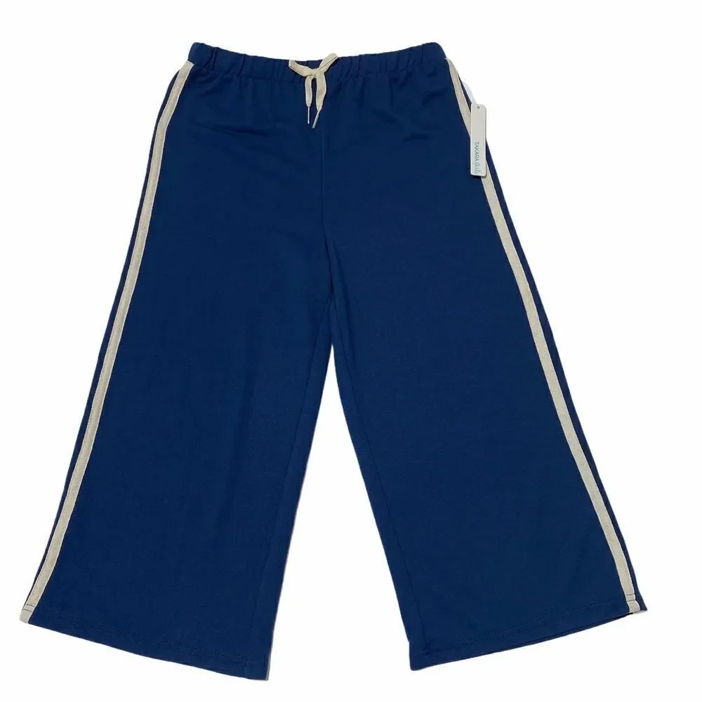 Takara Girls Blue French Terry Cropped Sweatpant L