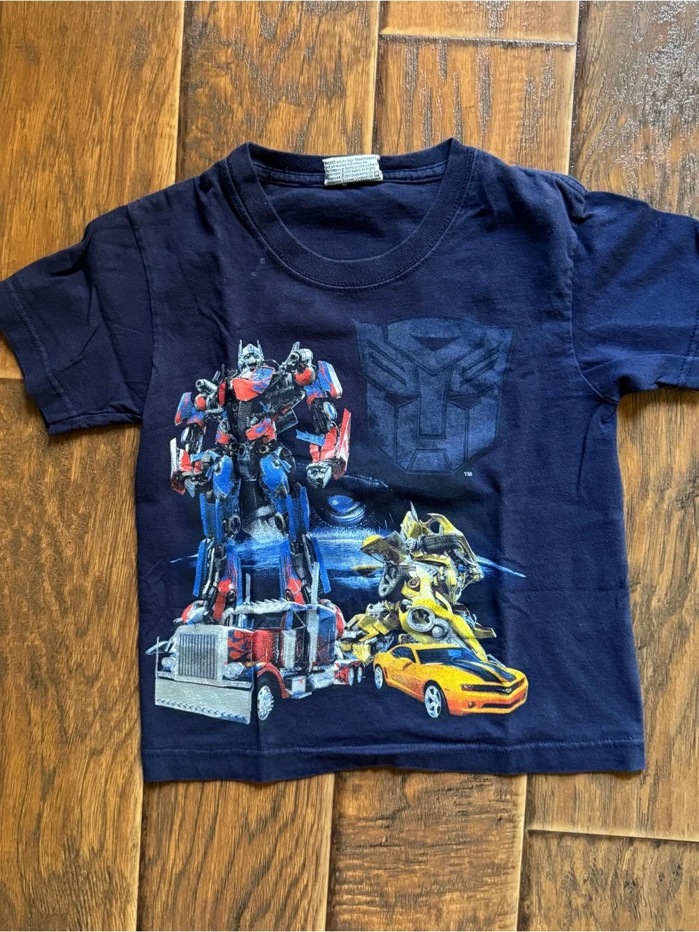 Navy Kids Short-Sleeve Tee with Transformers Graphic
