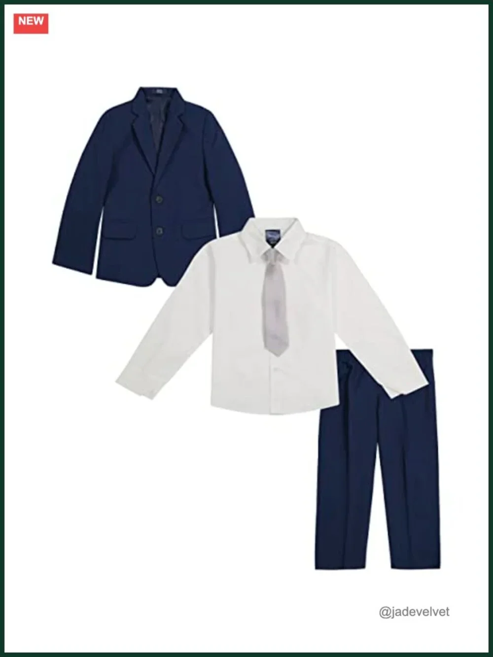 4-Piece Boys' Tuxedo Suit Set Jacket Pants Shirt Bow Tie Formal