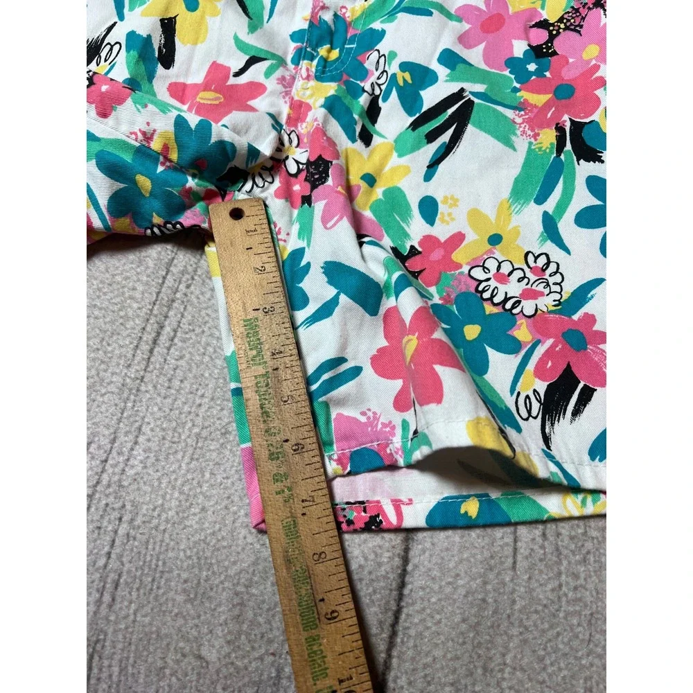 Sasson Vintage 90s Floral Bermuda Shorts Womens‎ 11 Multicolor High Rise Cotton