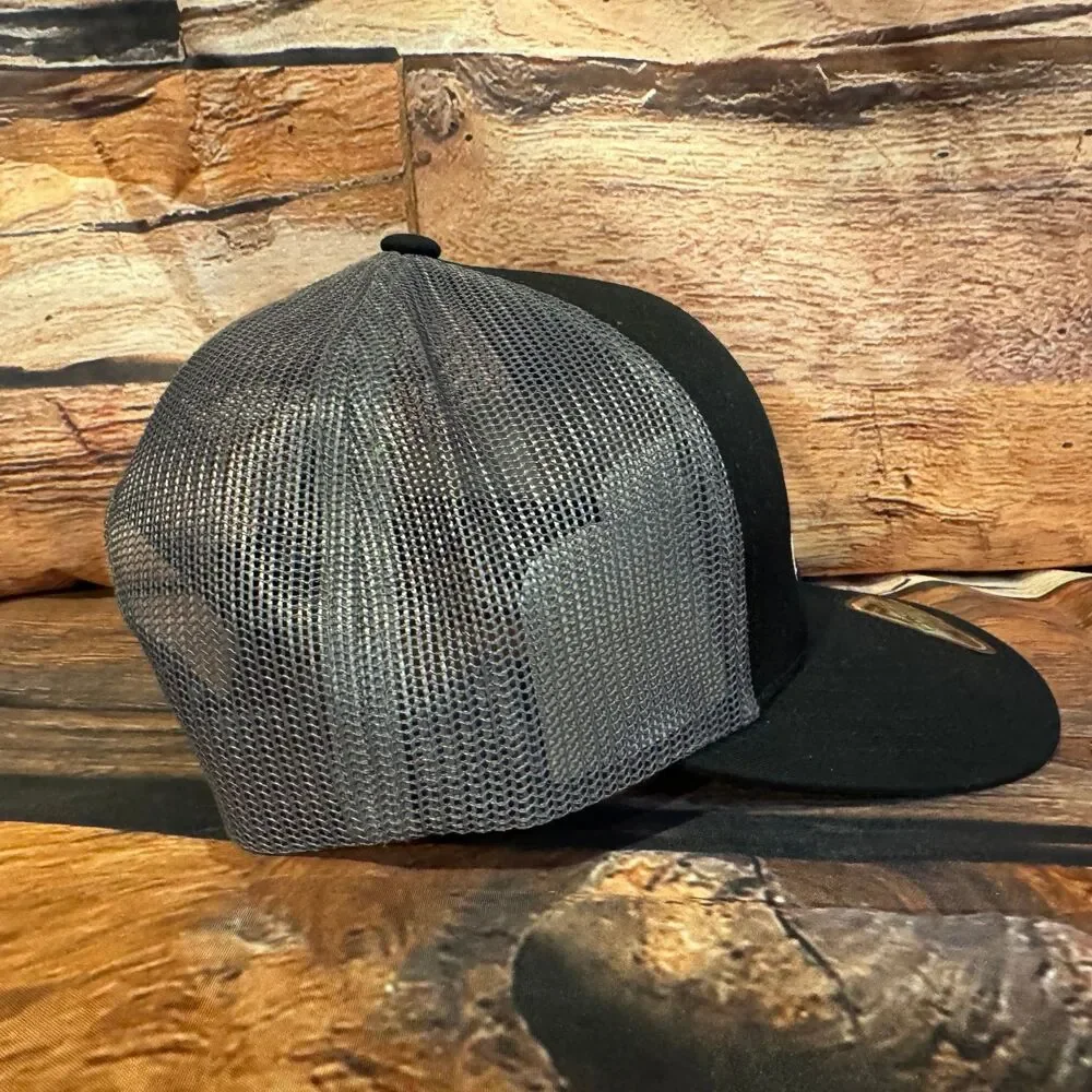 Pacific Headwear 104C Pro Model Kunafin Bee Trucker Hat Snapback Men's Black