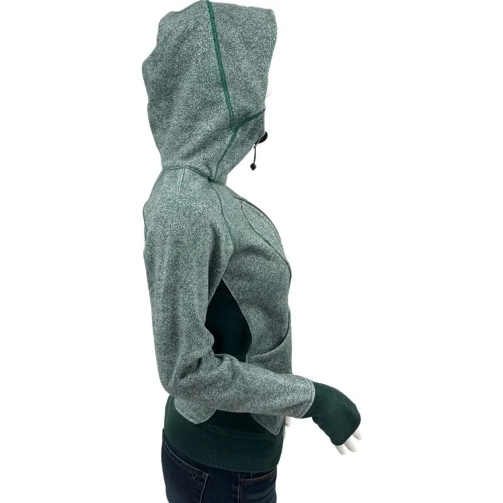 LULULEMON 4 Scuba Hoodie III Rio Mist Deep Green‎ Zip Heathered Fleece Jacket