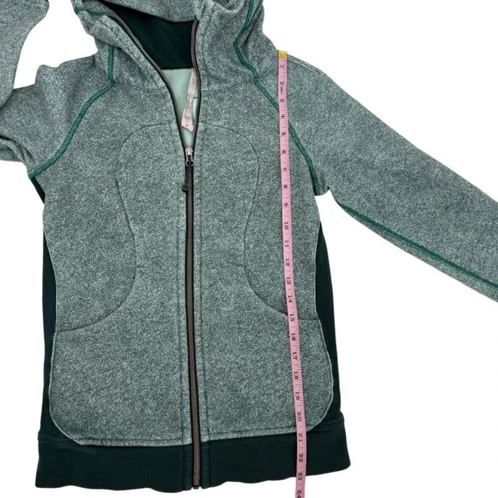 LULULEMON 4 Scuba Hoodie III Rio Mist Deep Green‎ Zip Heathered Fleece Jacket