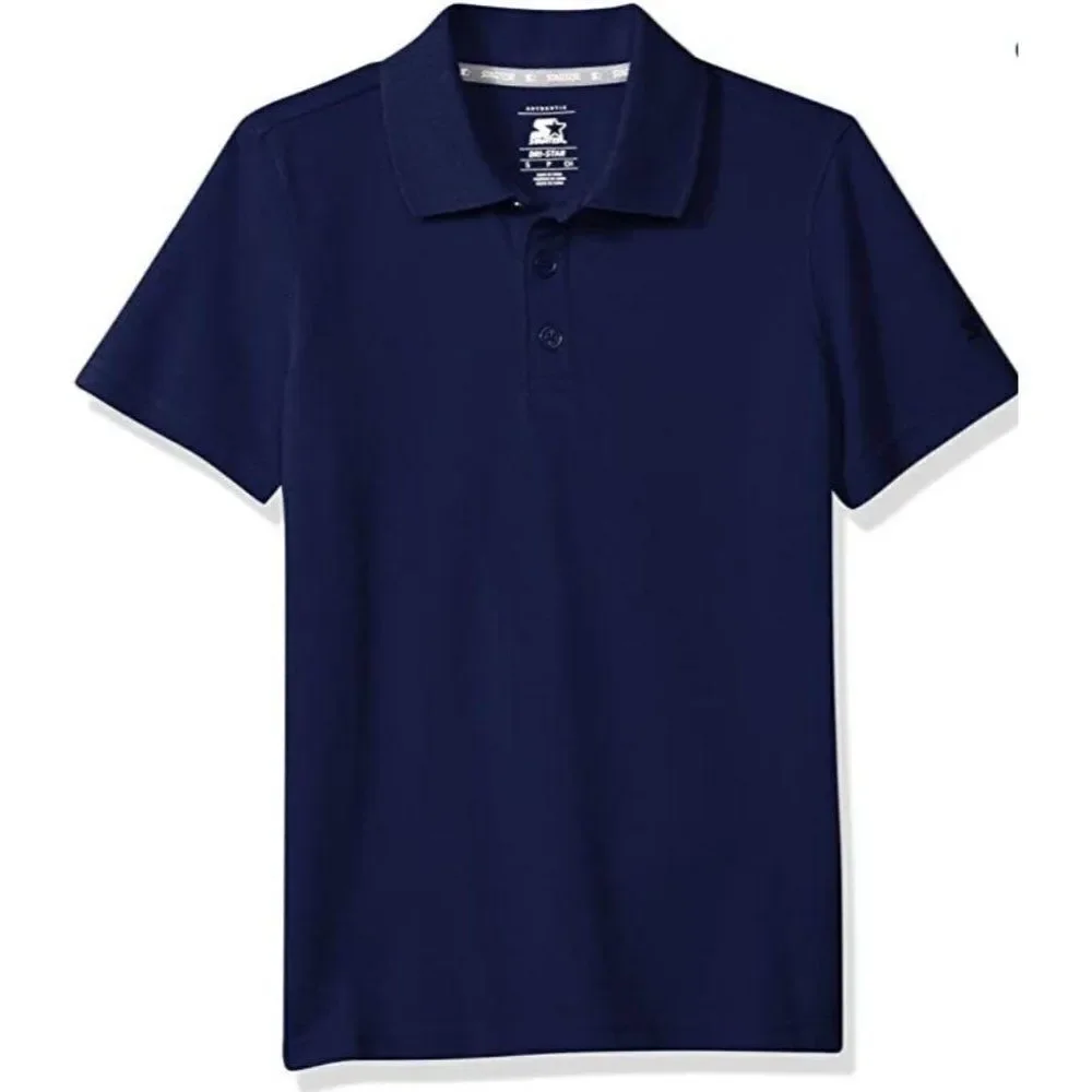 Performance Pique Short-sleeved Polo Boys Blue XS