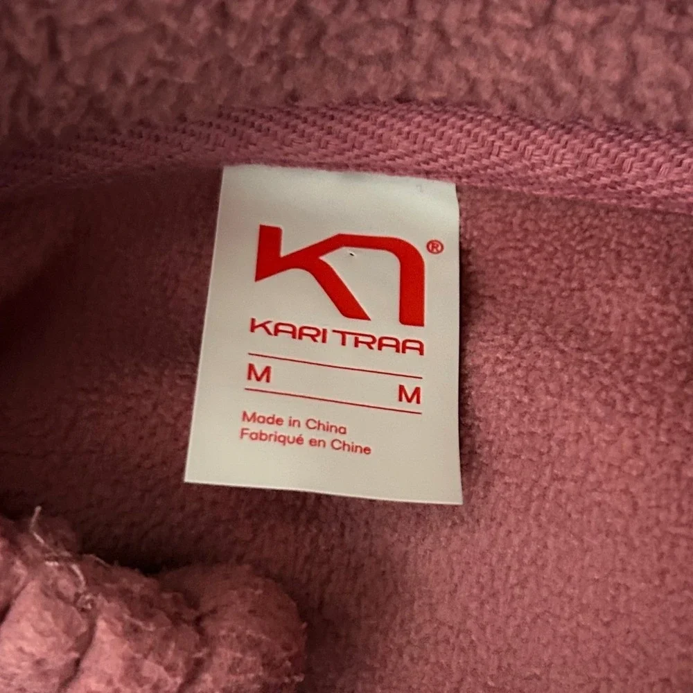 Kari Traa Jacket Womens Medium Rose Pink Rothe Sherpa Full Zip‎ Fleece Mock Neck