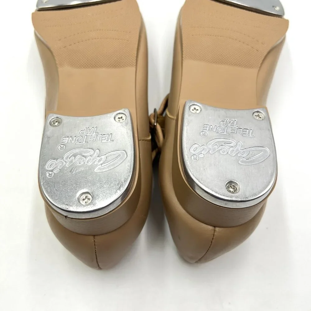 Capezio Womens Size 7.5 3800 Mary Jane Caramel Tan Buckled Dance‎ Tap Shoes
