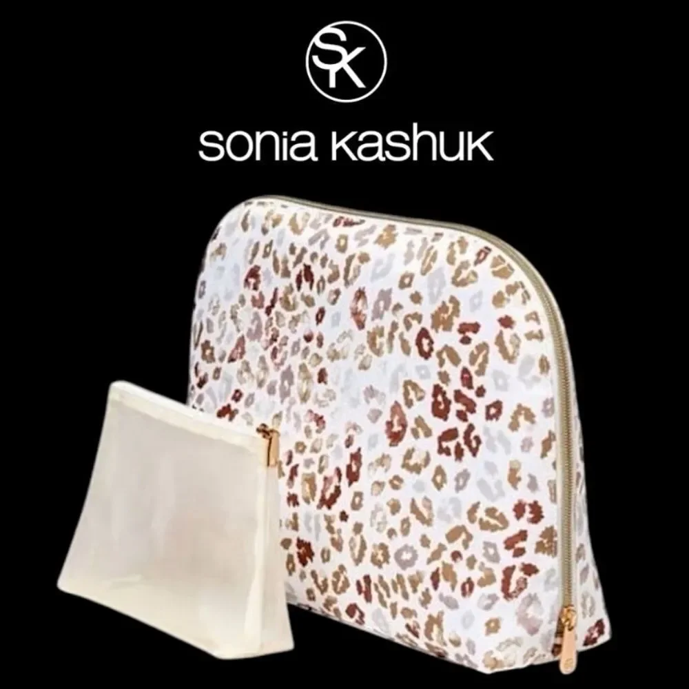 Sonia Kashuk Animal Print Dome  Zipper Case Plus Small Mesh Zipper Bag