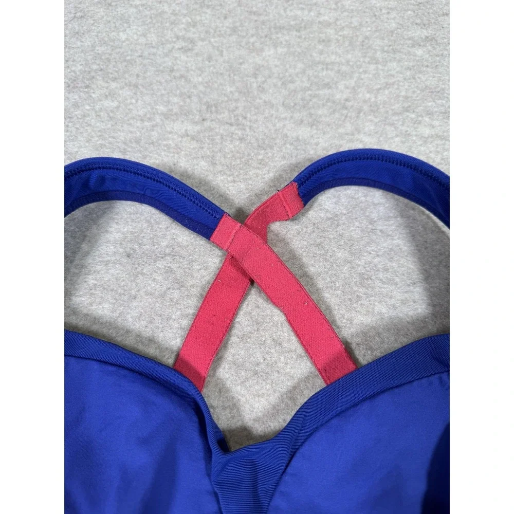 Lululemon Sports Bra Womens 34DD Blue High Support Crossback Underwire Yoga Gym