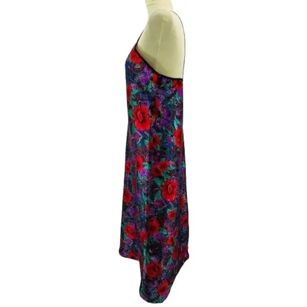 Vintage Delicates Nightgown Long Sleep Dress Medium Rich Floral