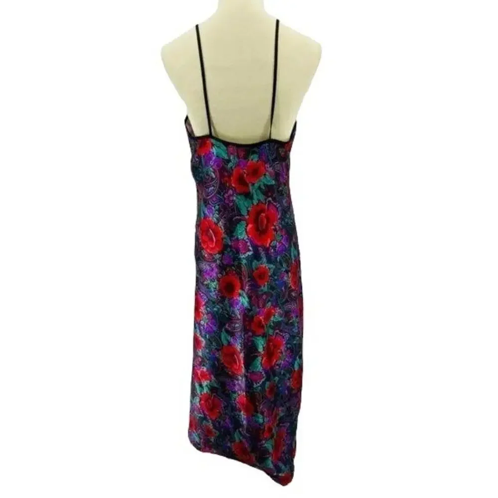 Vintage Delicates Nightgown Long Sleep Dress Medium Rich Floral