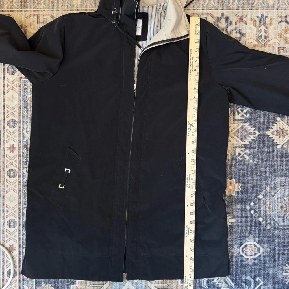 Croft & Barrow Black Winter Coat Cream Lined Neckline & Hood Women’s Size Medium