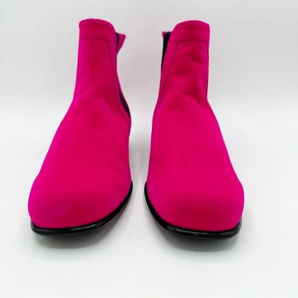Roger Vivier Fuchsia Pyramide‎ Velvet Chelsea Boot Sz EU 34 US Sz 4 UK 2