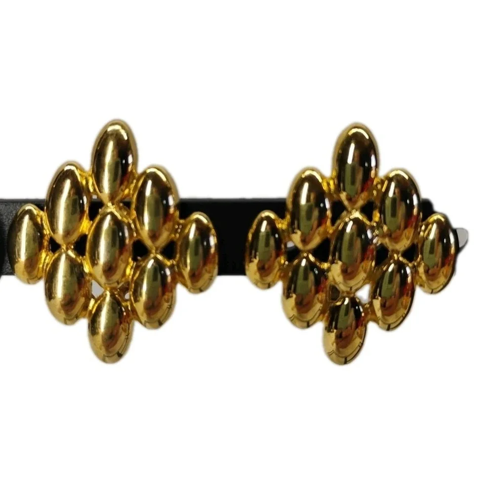 Vintage Napier Gold Tone Clip On‎ Statement Earrings