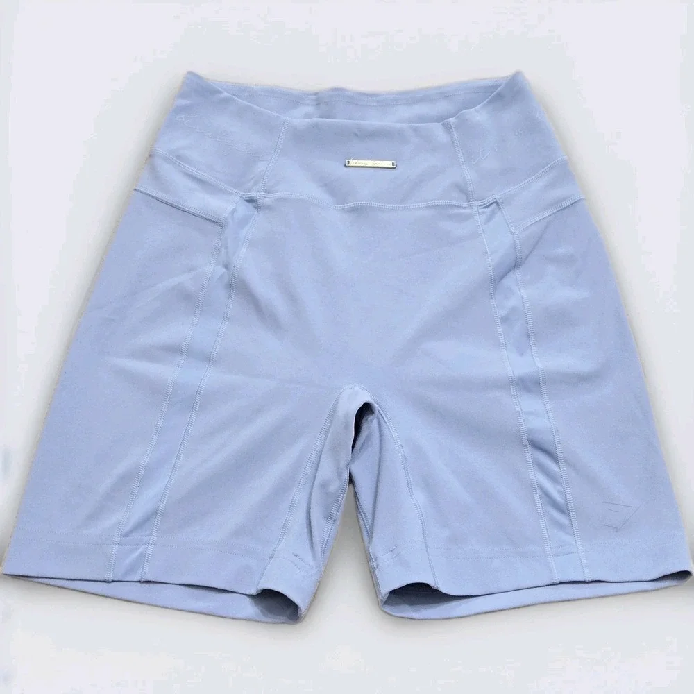 Gymshark Scrunched Biker‎ Shorts Sz S Ladies Whitney Summers Blue Workout Gym