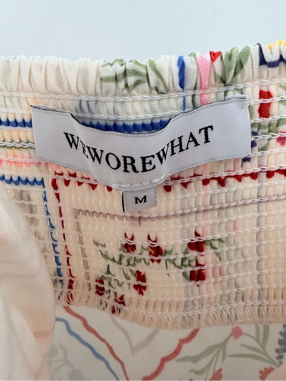 Revolve WeWoreWhat Ivory Floral-Print Maxi Slip Dress Medium Vacation