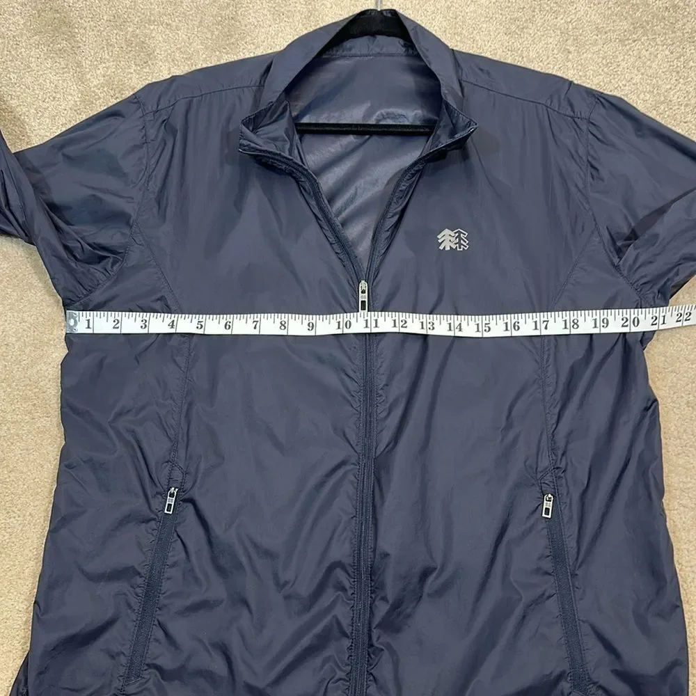 Kolon Sport Navy Blue Windbreaker Jacket Coat Size Medium