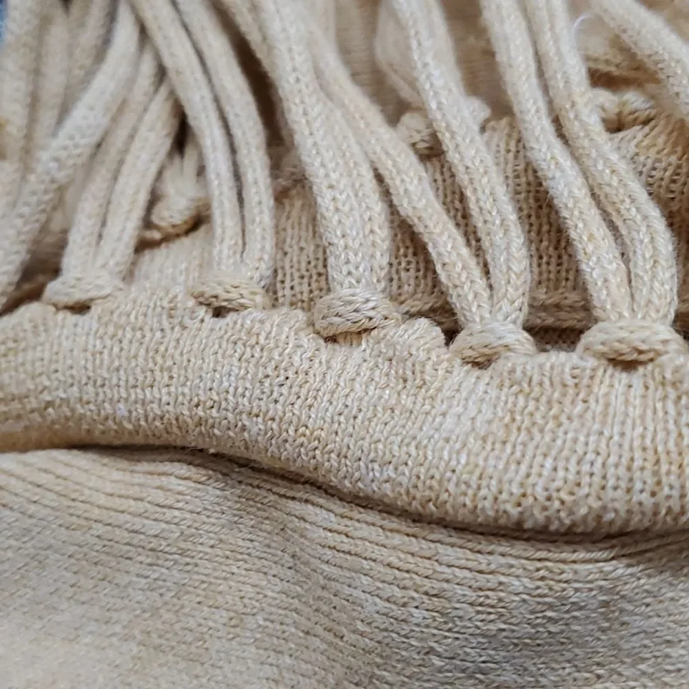 LILLY PULITZER tan sweater with fringe. Size XS. Lovely sweater for the all weat