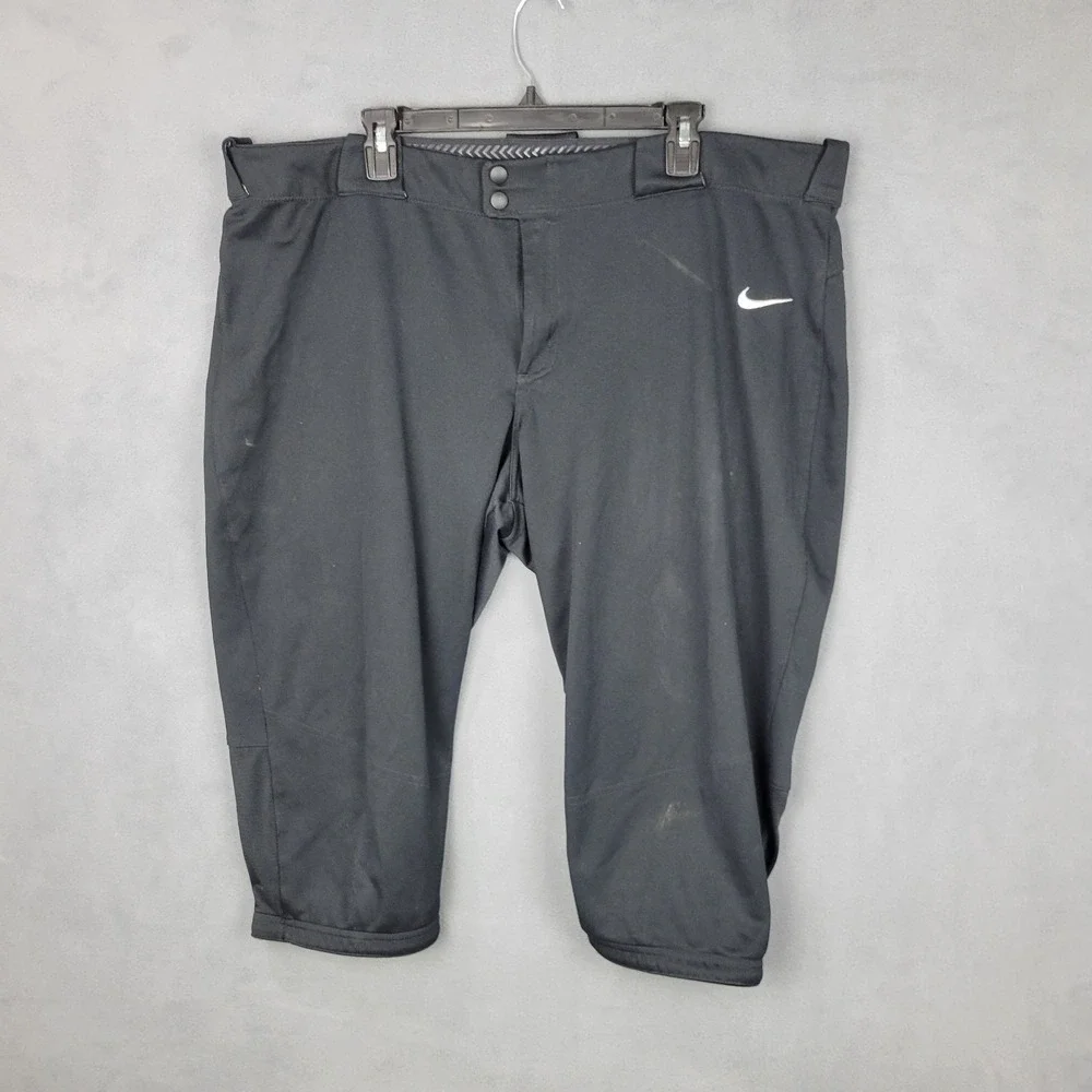 Nike Vapor Elite Game Day Capri Pants Mens 2XL Charcoal Gray Logo Baseball Game‎