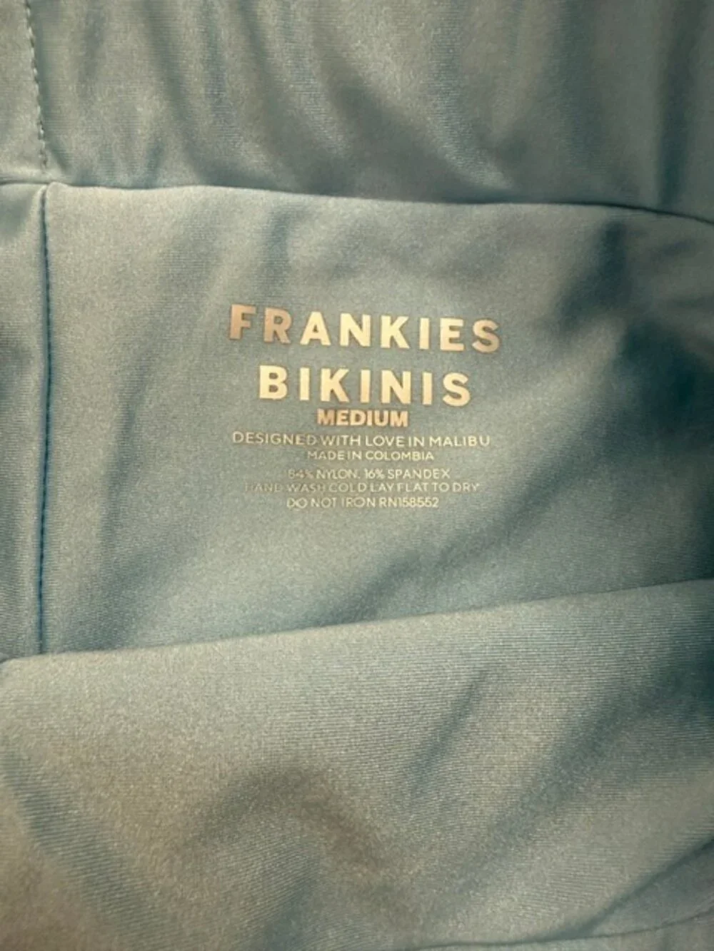 Frankies Bikinis Gidget Shine Full Coverage Bikini Bottom in Alana Blue Size M