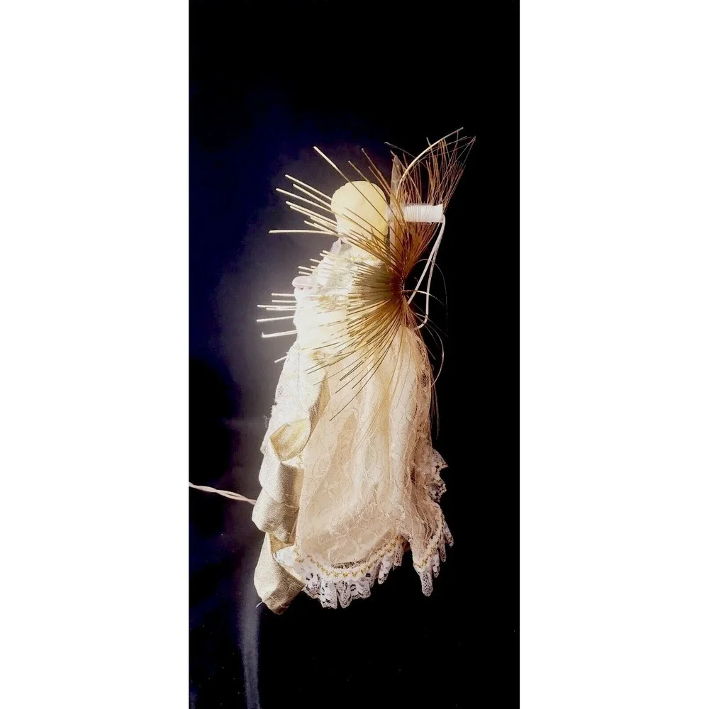 Vintage Angel Christmas‎ Tree Topper Porcelain Face 10 Lights