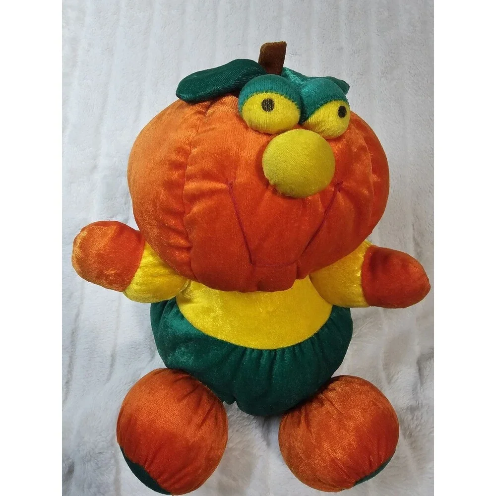 Vintage Dan Dee Pumpkin Man Plush Velour Soft Expressions Halloween 12
