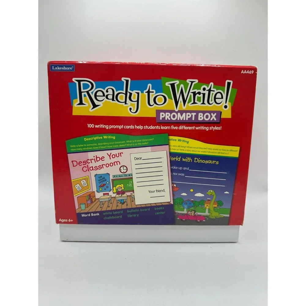 Lakeshore Ready to Write Prompt Box COMPLETE 100 Prompts AA469 Ages 6+