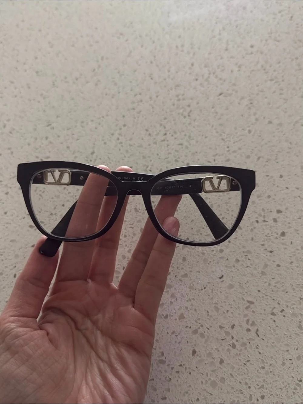 Valentino Black Eye Glasses with Gold Detailing