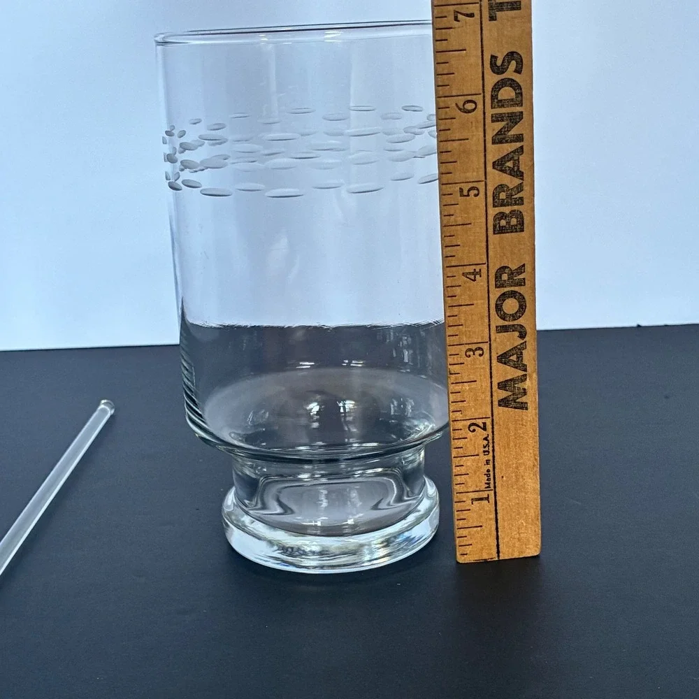 Princess House Crystal Heritage Martini Cocktail Pitcher Etch MCM Barware Retro