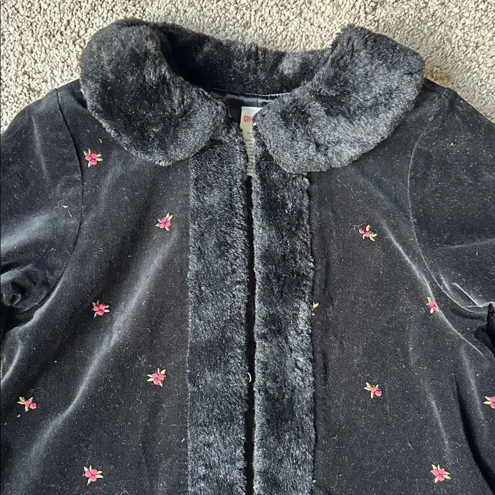 Gymboree Velvet Coat with‎ Faux fur trim and embroidery