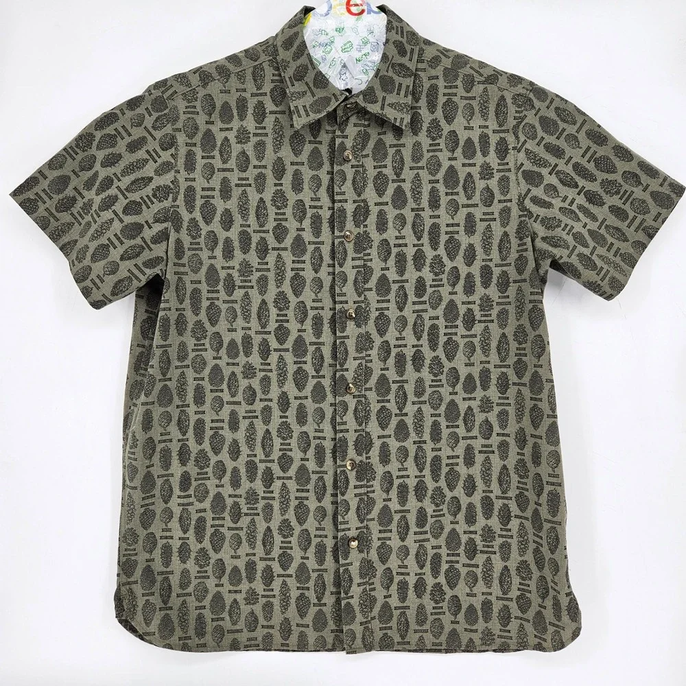 North Face Shirt Mens‎ Extra Large Green Short Sleeve Button Up Outdoors