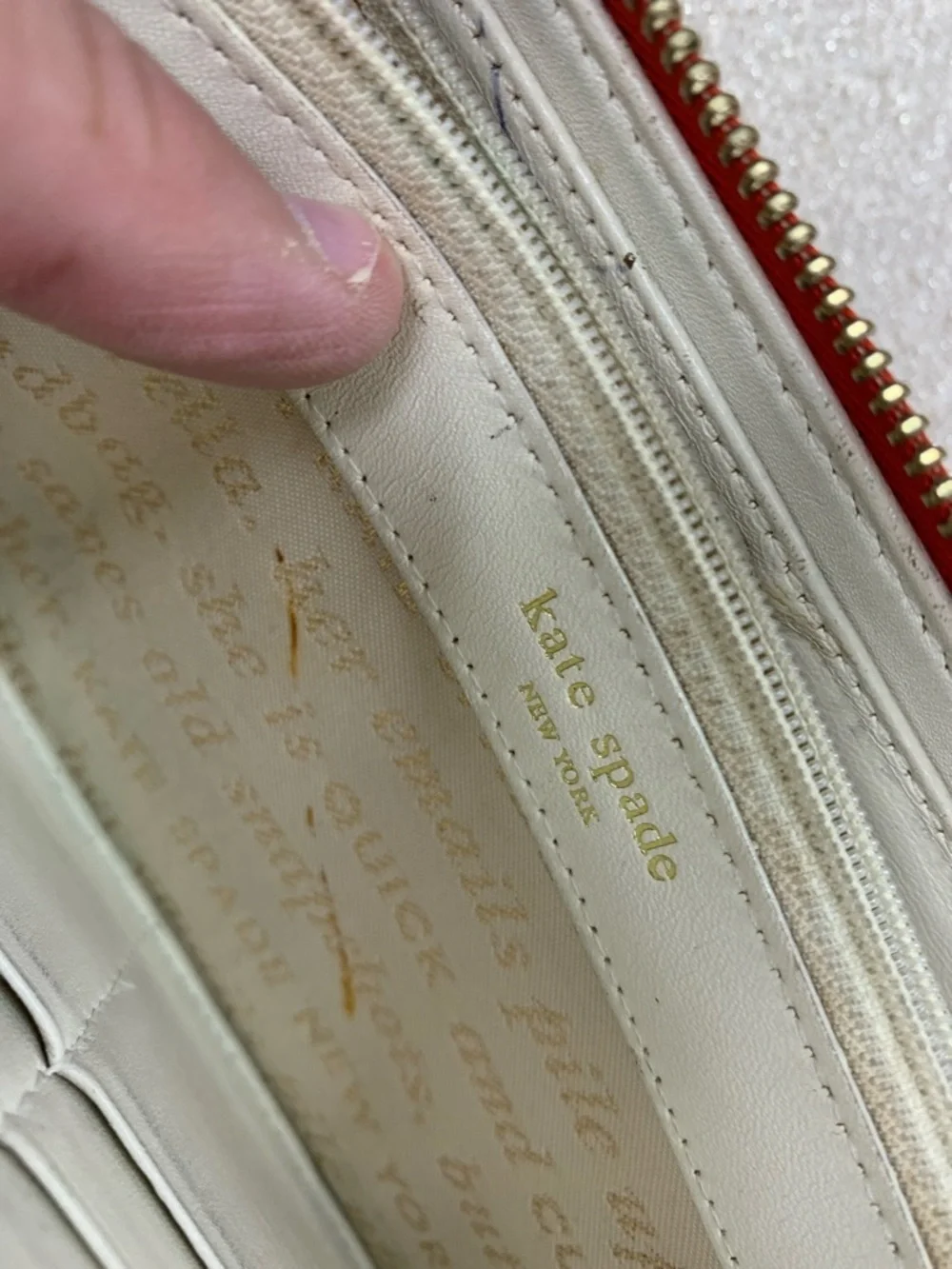 kate spade Patent Orange Zip Phone Wallet