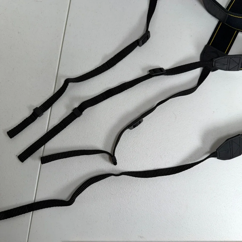 Nikon Camera Neck Strap Adjustable Woven Logo Black Yellow 2 Piece Lot Secure